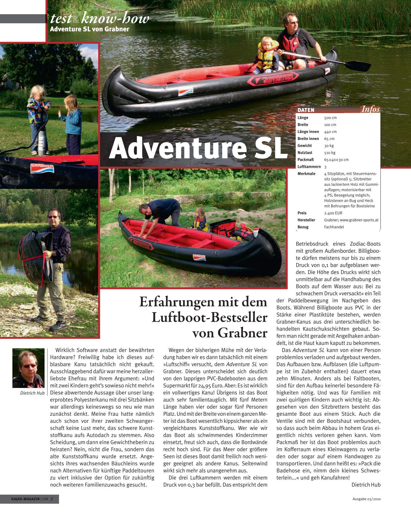Kajakmagazin, Über das Luftboot Adventure SL von Grabner | Dietrich Hub